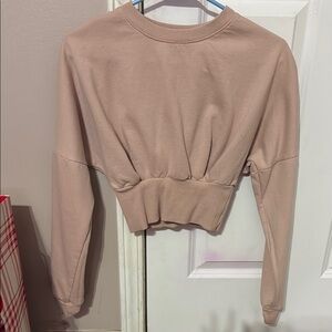 Active USA Tan Cropped Boxy Sweatshirt